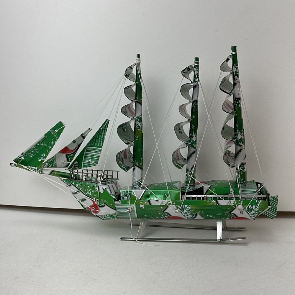 Vintage 1990s 7up 7 Up Soda Can Sail Boat Sailboat Handmade Seven-Up Unique